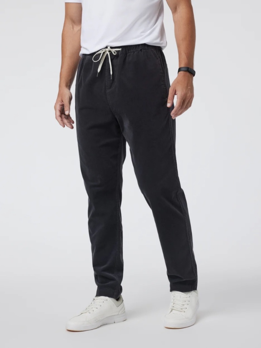 Vuori Optimist Corduroy Pants Charcoal Gray Stretch Drawstring Mens L